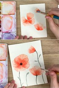 Image result for Simple Watercolor Flowers