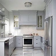 Image result for Light and Dark Kitchen Cabinets