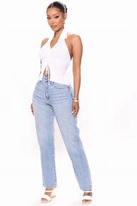 Image result for Hold Me Tight High-Rise Skinny Jeans in Light Blue Wash From Fashion Nova