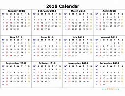 Image result for Printable 12 Month 2018 Calendar