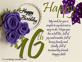 Image result for 16th Birthday Card Messages