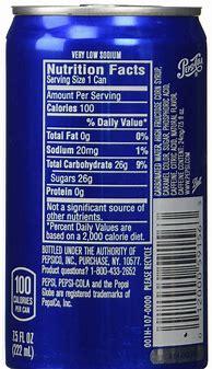 Image result for Pepsi Can Nutrition Label