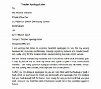 Image result for Example of Apology Letter to a Teacher