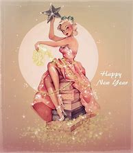 Image result for Vintage Happy New Year Girl