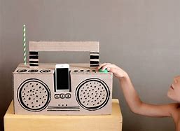 Image result for Cardboard Boombox with Aux Cord