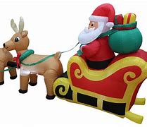 Image result for Santa Sleigh and Reindeer Inflatable