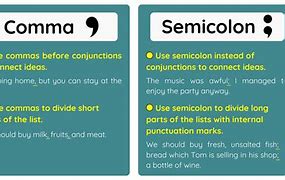 Image result for differences between commas and semicolon