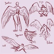 Image result for Winged People Drawing