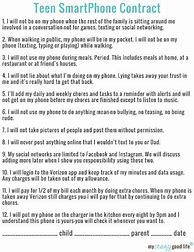 Image result for Cell Phone Contract for Kids Printable
