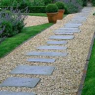 Image result for Stepping Stones in Gravel Adjacent to Patio