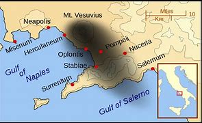 Image result for Map of Mount Vesuvius and Pompeii