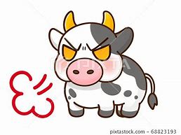 Image result for Angry Cow Cartoon