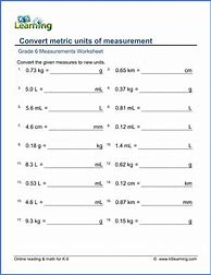 Image result for Convert Metric Units Worksheet