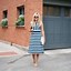 Image result for Navy Blue and White Striped Dress