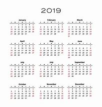 Image result for 2D Calendar 2019
