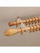 Image result for Double Wood Curtain Rods