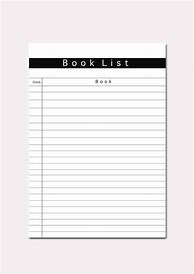 Image result for Blank Book List Printable