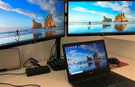 Image result for Laptop Dual Monitor Setup