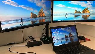 Image result for Laptop with Monitor Setup