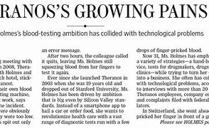 Image result for Wall Street Journal Theranos