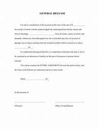 Image result for Release From Contract Template