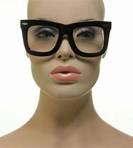 Image result for Oversized Clear Lens Female Eyeglasses Fashion Retro Black Square