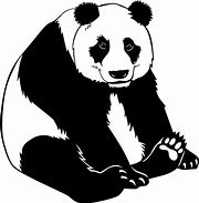 Image result for Black and White Image of Panda Head
