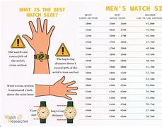 Image result for Wrist Watch Size Chart