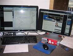 Image result for Dual Monitors Home Office Decor Ideas
