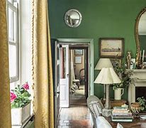 Image result for Pastel Yellow Curtains with Green Wall