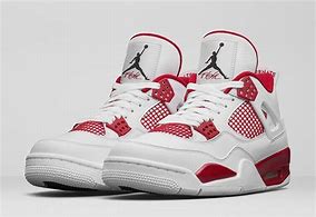 Image result for Air Jordan 4 Red and White