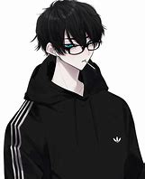 Image result for Anime Boy with Glasses Black and White