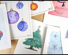 Image result for Watercolor Christmas Ornament Card
