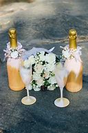 Image result for Gold Champagne Bottle and Two Wine Glasses