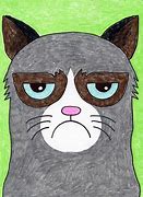 Image result for Simple Cartoon Cat Head Grumpy
