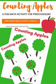 Image result for Preschool Printable Apple Counting