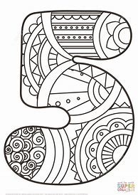 Image result for Number 5 Coloring Page