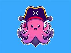 Image result for Purple Octopus Cartoon Cute Pirate
