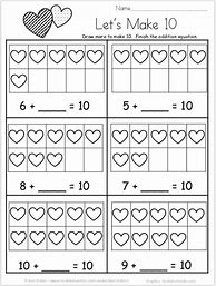 Image result for Valentine's Day Math Addition Worksheets