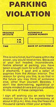 Image result for Funny Parking Ticket Blank