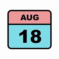 Image result for August 18 Calendar