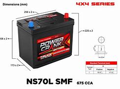 Image result for Power Crank NS70L SMF 12V 675 CCA 2 Years Warranty Battery