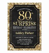 Image result for Surprise 80th Birthday Party Invitations