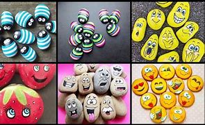 Image result for Funny Face Painted Rocks