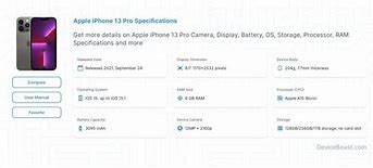 Image result for iPhone 13 Pro Specs