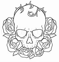 Image result for Skull Flower Tattoo Drawings