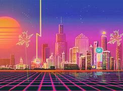 Image result for 80s City Sunset