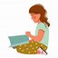 Image result for A Girl Reading Cartoon