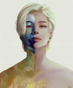 Sky on Twitter: "his new painting inspired me #Hyunjin #Straykidsfanart ...