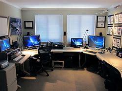 Image result for Computer Desk Dual Monitor Setup